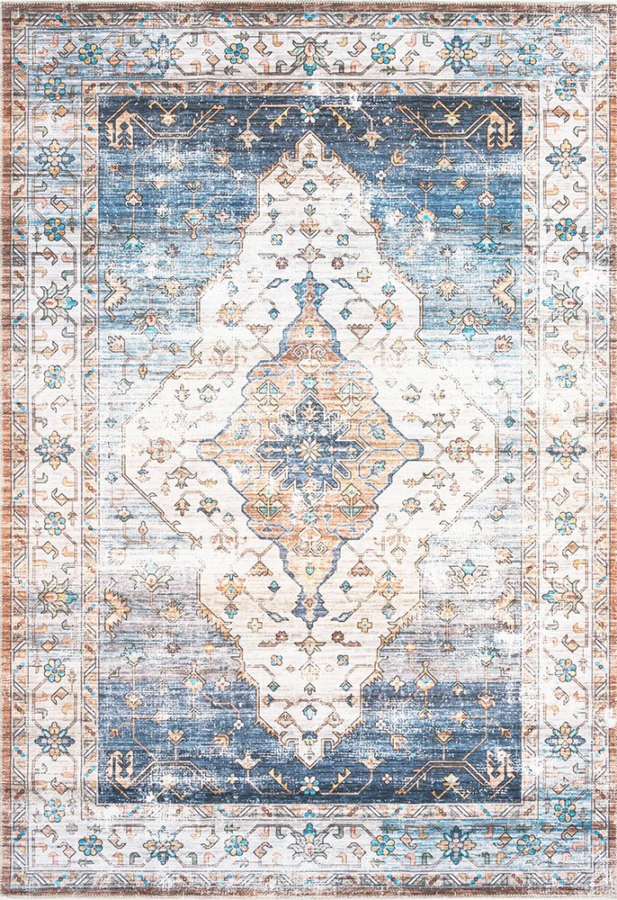 Kindred Blue Machine Washable Rug