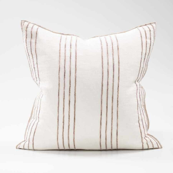 Rock Pool Linen Cushion - Natural Stripe